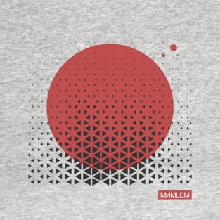 Abstract minimal dark art geometric sun design T-Shirt